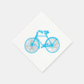 Papieren servetten fiets fiets wit blauw (Hoek)