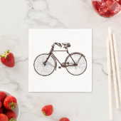 Papieren servetten fiets fiets wit bruin (Insitu)