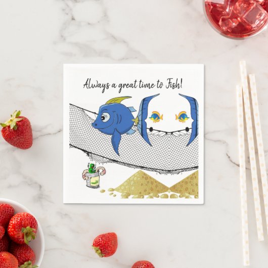 Papieren servetten, Geviste viswormen Zandservette Servet (Insitu)