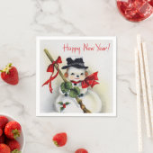 Papieren servetten Happy New Year's Eve Snowman (Insitu)
