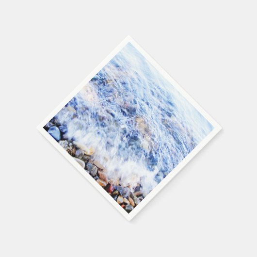 Papieren servetten koele blauwe watergolf (Hoek)