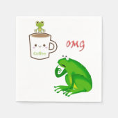 Papieren servetten, koffie OMG kikker Servet (Voorkant)