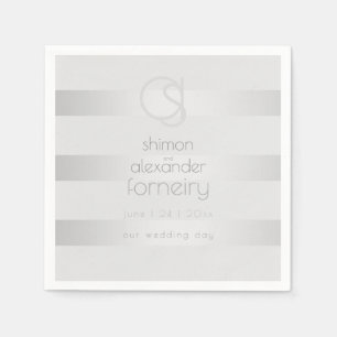 PAPIEREN SERVETTEN   Lichtgevende zilveren strepen