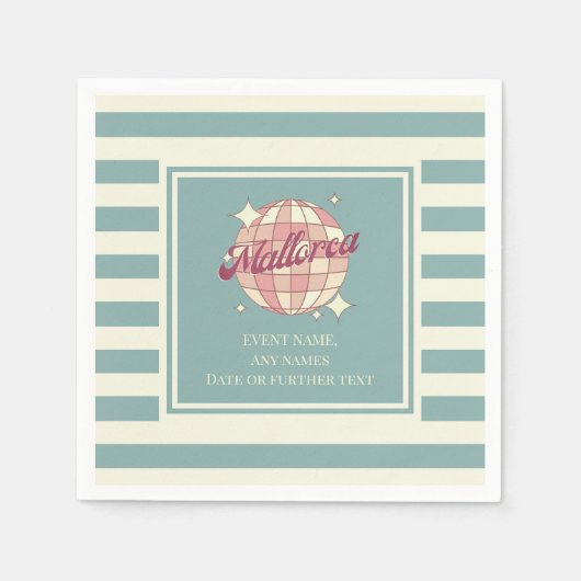 Papieren servetten Mallorca Spanje viering eveneme (Voorkant)