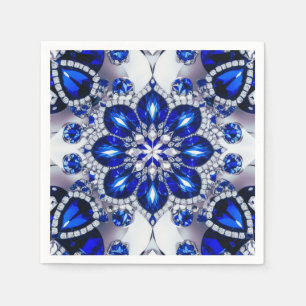 Papieren servetten met blauw wit kleuren ontwerp