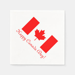 Papieren servetten met Canadese vlag op Canada Day