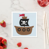 Papieren servetten met een piratenschip (Insitu)