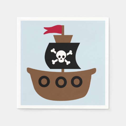 Papieren servetten met een piratenschip (Voorkant)