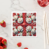 Papieren servetten met Engelse Rozen Design (Insitu)