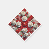 Papieren servetten met Engelse Rozen Design (Hoek)