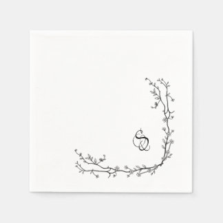 Papieren servetten met monogram
