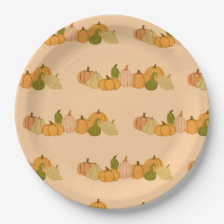 Papieren servetten met pompoenmotief – Halloweenfe Bordje