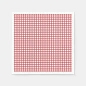 Papieren servetten met rode en witte Gingham chequ (Voorkant)