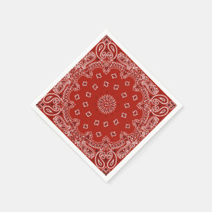 Papieren servetten met rood Western bandana-patroo