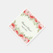 Papieren servetten met roze rozen (Hoek)