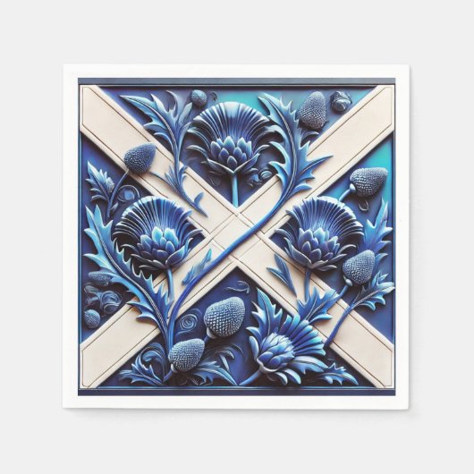 Papieren servetten met Scottish Thistles Design (Voorkant)