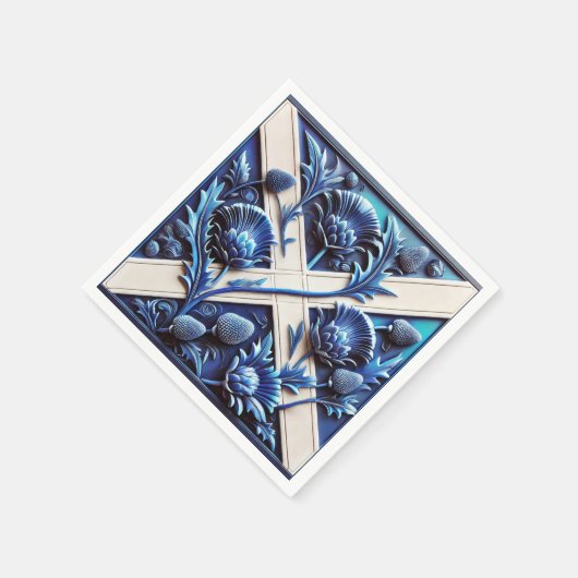 Papieren servetten met Scottish Thistles Design (Hoek)