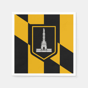 Papieren servetten met vlag van Baltimore