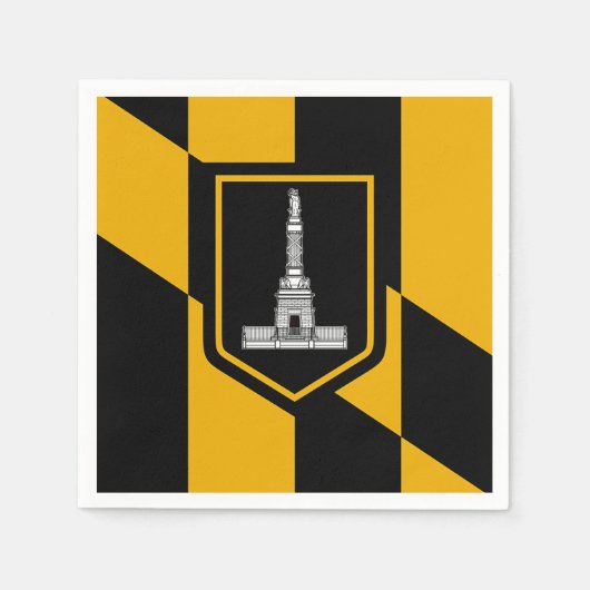 Papieren servetten met vlag van Baltimore (Voorkant)