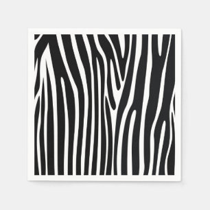 Papieren servetten met zebraprint safari dier
