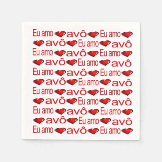 Papieren servetten, rode harten houden van Avo Por Servet (Voorkant)