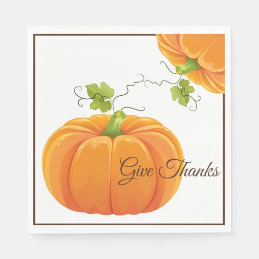 Papieren servetten-Thanksgiving pompoen Servet (Voorkant)