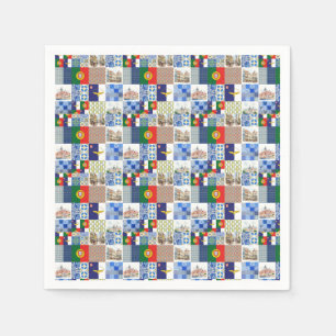 Papieren servetten van de Portugese vlag en de vla
