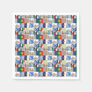 Papieren servetten van de Portugese vlag en de vla