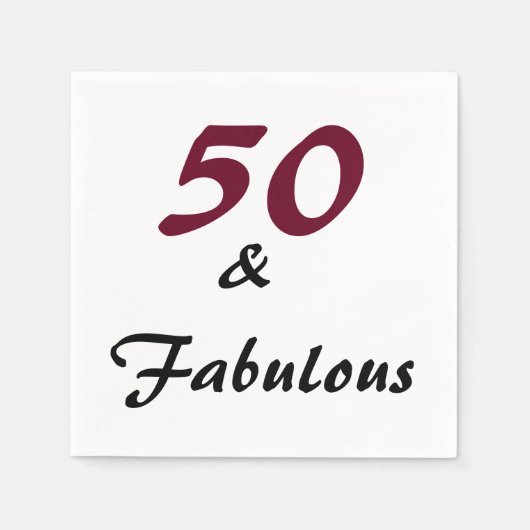 Papieren servetten voor 50e verjaardag (Voorkant)