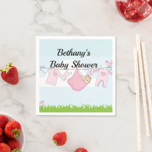 Papieren servetten voor meisjes baby shower of ges