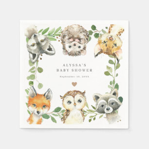 Papieren servetten voor Woodland Animals Baby Show