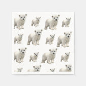 Papieren servetten, witte polaire Beren servetten (Voorkant)
