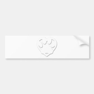 Papieren snijkop en hartvorm bumpersticker