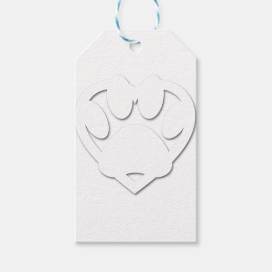 Papieren snijkop en hartvorm cadeaulabel (Voorkant)