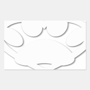 Papieren snijkop en hartvorm rechthoekige sticker