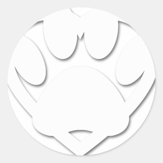 Papieren snijkop en hartvorm ronde sticker (Voorkant)