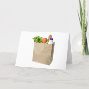 Papieren tas vol met boodschappen kaart