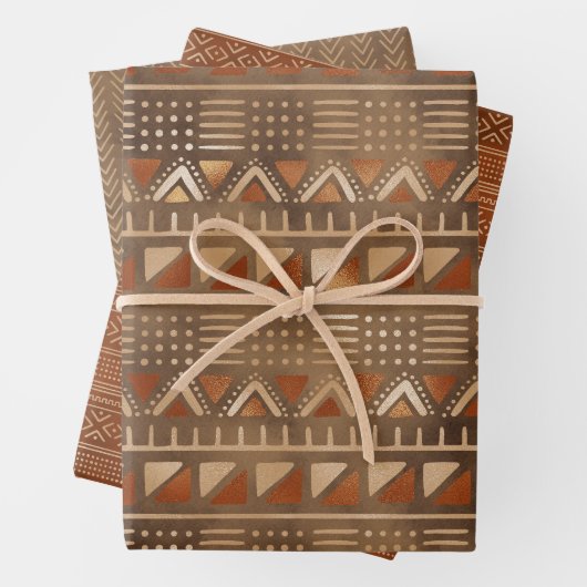 Papieren vellen uit brons metallisch geo (In situ)