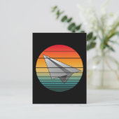  papieren vliegtuig briefkaart (Staand voorkant)