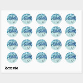 Papieren vliegtuig | Het avontuur begint Ronde Sticker (Vel)