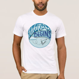 Papieren vliegtuig | Het avontuur begint T-shirt