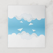 Papieren vliegtuig in de wolken (Buitenkant ongevouwen)