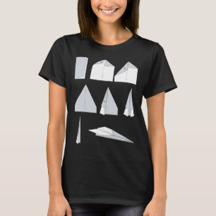 Papieren vliegtuig instructies vouwen technologie  t-shirt