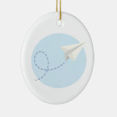 Papieren vliegtuig keramisch ornament (Rechts)