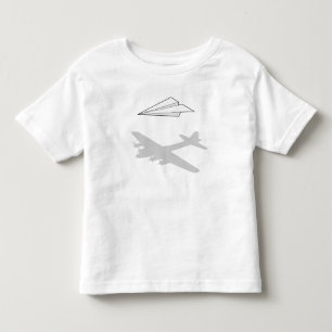 Papieren vliegtuig overactieve verbeelding kinder shirts