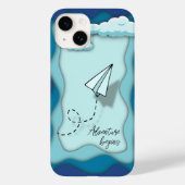 Papieren vliegtuig | Reis begint met één reis Case-Mate iPhone Case (Achterkant)