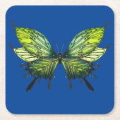 Papieren vlinder Onderzetters in blauw en groen (Voorkant)