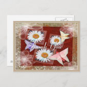 Papieren vlinders bedankt briefkaart (Voorkant / Achterkant)