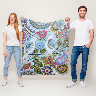 Papieren vogels I Fleece Deken