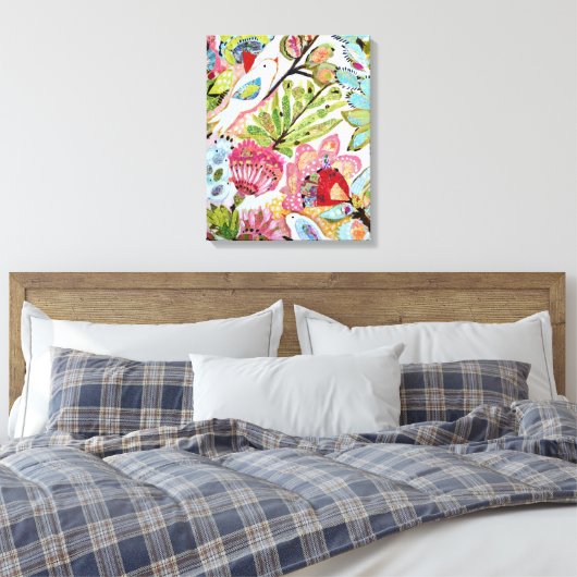 Papieren vogels II Canvas Afdruk (Insitu (Slaapkamer))